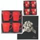 a black box with foam insert and grey bow box & red mug let it snow