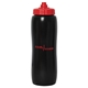 aerial view a black bottle & red lid valais 1000 ml. (33 fl. oz) squeeze bottle, image 1 of 2