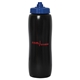 aerial view a black bottle & royal blue lid valais 1000 ml. (33 fl. oz) squeeze bottle, image 1 of 3
