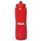 aerial view a red bottle & red lid valais 1000 ml. (33 fl. oz) squeeze bottle, image 1 of 2