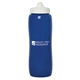 aerial view a royal blue bottle & white lid valais 1000 ml. (33 fl. oz) squeeze bottle, image 1 of 2