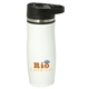 aerial view a white bottle & black lid gistel 450 ml. (13.5 fl. oz) with carabiner lid, image 1 of 3