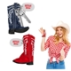 a assorted (blue & red) miniature cowboy boot keychain