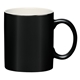 aerial view a matte black exterior with white inner 11 oz ceramic aztec mug, image 1 of 2