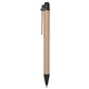 aerial view a natural paper barrel with black trim eco friendly inspired click ballpoint pen - promotional pens, image 1 of 2
