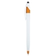 aerial view a white with metallic orange accents dart stylus pen - twist action, image 1 of 3