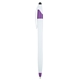 aerial view a white with metallic purple accents dart stylus pen - twist action, image 1 of 3