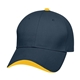 aerial view a navy cap with gold top button and wave sandwich 100 brushed cotton twill wave cap, image 1 of 2