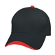 aerial view a black cap with red top button and wave sandwich 100 brushed cotton twill wave cap, image 1 of 2