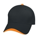 aerial view a black cap with orange top button and wave sandwich 100 brushed cotton twill wave cap, image 1 of 2