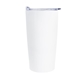 aerial view a white with clear lid 20 oz himalayan tumbler, image 1 of 2
