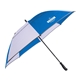 aerial view a royal/white 62 rpet golf umbrella w / reflective trim, image 1 of 3