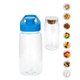 aerial view a blue easy pour 18 oz. recycled snack bottle, image 1 of 2