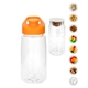 aerial view a orange easy pour 18 oz. recycled snack bottle, image 1 of 2