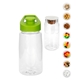 aerial view a green easy pour 18 oz. recycled snack bottle, image 1 of 2
