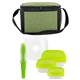 aerial view a green ridge chilled portion control and cutlery set, image 1 of 2