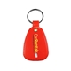a red microhalt(tm) western saddle key tag, full color digital