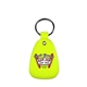 a neon yellow microhalt(tm) western saddle key tag, full color digital