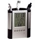 aerial view a silver multi - function desk caddy clock, image 1 of 3