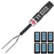 aerial view a black temperature read - out bbq thermometer fork, image 1 of 3