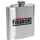 a stainless steel lincoln - 6 oz stainless steel hip flask with hinged cap