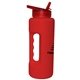 aerial view a group of 32 oz grip bottle with straw cap lid, image 9 of 10