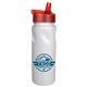 aerial view a group of 24 oz cycle bottle with straw cap lid, image 3 of 11