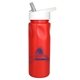 aerial view a group of 24 oz cycle bottle with straw cap lid, image 4 of 11