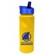 aerial view a group of 24 oz cycle bottle with straw cap lid, image 6 of 11