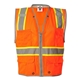 aerial view a orange kishigo - premium brilliant series(r) heavy - duty class 2 vest - colors, image 1 of 3