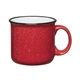 a red with white inner 15 oz campfire mug with mug stuffer