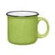 a lime green with white inner 15 oz campfire mug with mug stuffer
