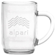 aerial view a clear moderne glass co - deep etched 10 oz hawthorne glass coffee mug, image 1 of 2