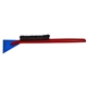 aerial view a translucent blue blade & red handle deluxe snowbrush ice scraper, image 1 of 2