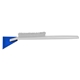 aerial view a translucent blue blade & white handle deluxe snowbrush ice scraper, image 1 of 2