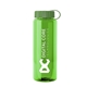 aerial view a translucent green bottle & green lid guzzler bottle with tethered lid - 32 oz, image 1 of 2