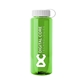 aerial view a translucent green bottle & white lid guzzler bottle with tethered lid - 32 oz, image 1 of 2