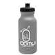aerial view a silver bottle & black lid 20 oz the omni color bike bottle with push pull lid, image 1 of 2