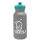 aerial view a silver bottle & teal lid 20 oz the omni color bike bottle with push pull lid, image 1 of 2