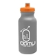aerial view a silver bottle & orange lid 20 oz the omni color bike bottle with push pull lid, image 1 of 2