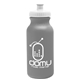 aerial view a silver bottle & white lid 20 oz the omni color bike bottle with push pull lid, image 1 of 2