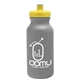 aerial view a silver bottle & yellow lid 20 oz the omni color bike bottle with push pull lid, image 1 of 2