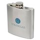 a silver 6 oz 18/8 stainless steel flask