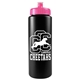 a black bottle & hot pink lid garyline(r) quart sport bottle with push - pull lid - 32 oz