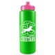 a neon green bottle & hot pink lid garyline(r) quart sport bottle with push - pull lid - 32 oz