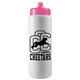 a white bottle & hot pink lid garyline(r) quart sport bottle with push - pull lid - 32 oz