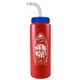 a red bottle & royal blue lid 32 oz the sports quart water bottle with straw lid