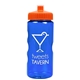 a translucent blue bottle & orange lid garyline(r) mini mountain 22 oz tritan(tm) sports bottle with pushpull lid