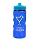 a translucent blue bottle & cyan lid garyline(r) mini mountain 22 oz tritan(tm) sports bottle with pushpull lid
