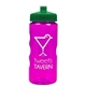 a translucent fuchsia bottle & green lid garyline(r) mini mountain 22 oz tritan(tm) sports bottle with pushpull lid